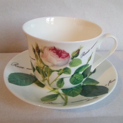 Tasse à café 100 ml avec soucoupe 13 cm Ruban Impérial en porcelaine.